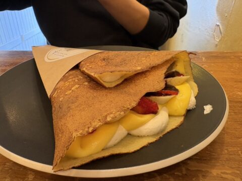 rice flour crepe at Cafe Creperie in Kutchan, Hokkaido


