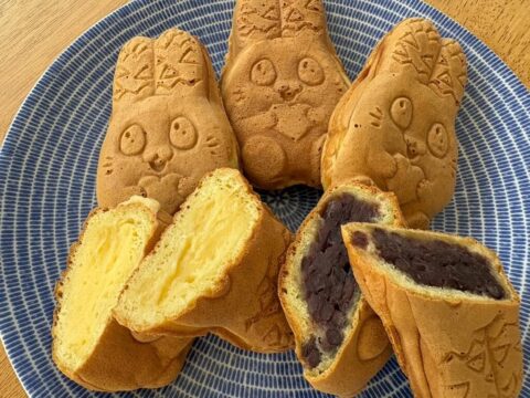 Soft and chewy Usapara-yaki with custard cream filling in Kimobetsu